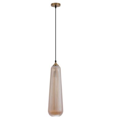 Bright Star PEN839 AMBER Metal and Amber Glass Pendant