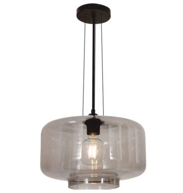 Bright Star PEN952 SMOKE Metal Pendant with Smoke Colour Glass
