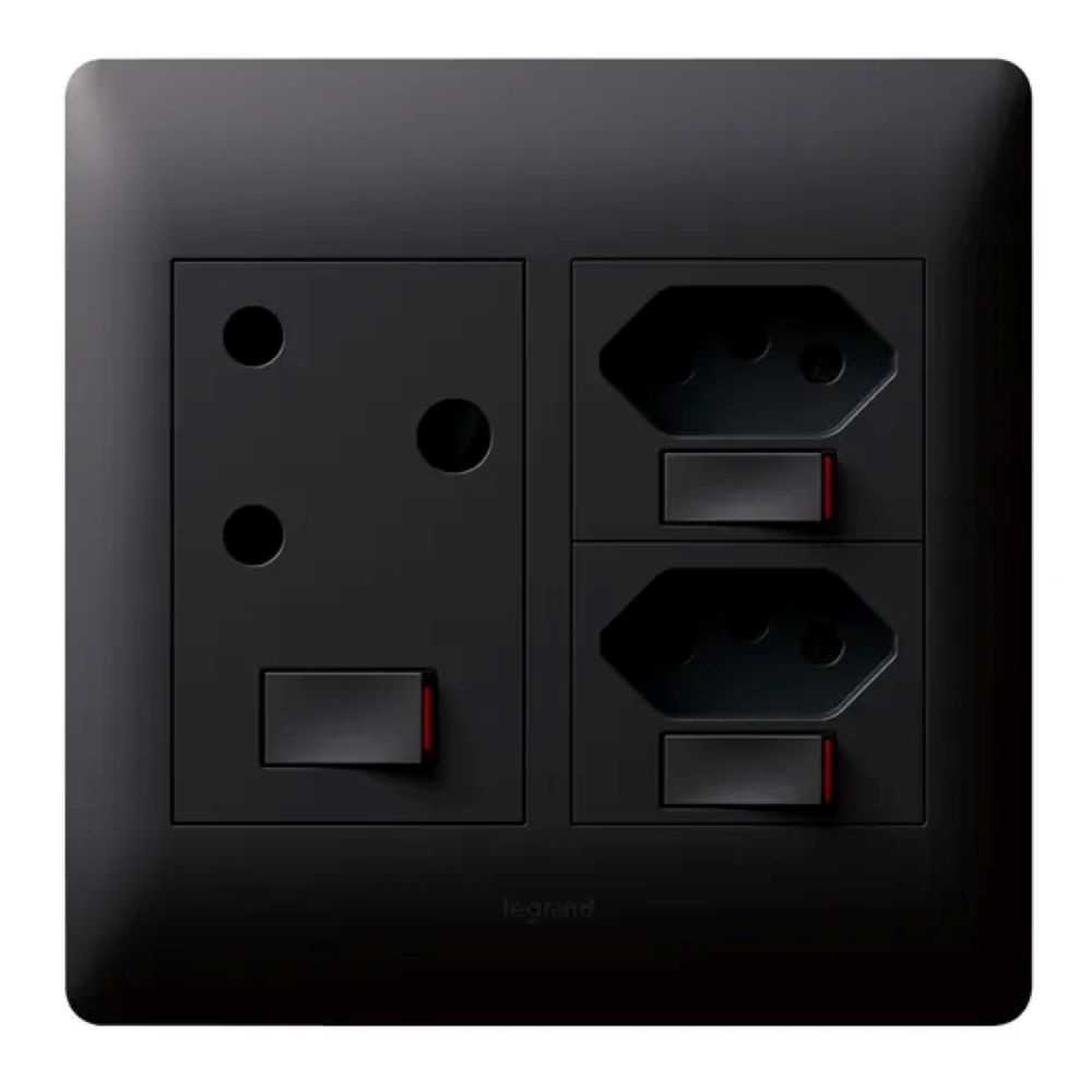 Legrand PYN0S44 New RSA + Old Double Socket Black