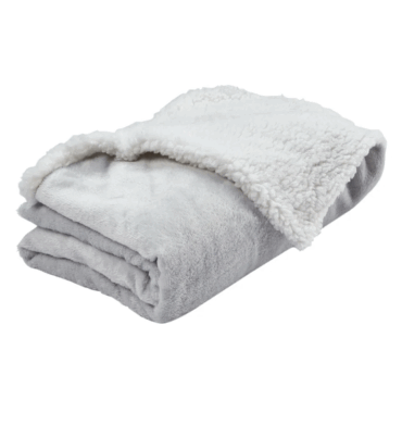Limco Blanket Sherpa Grey 2ply 75X100