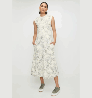 Polo Zyanda Sleeveless Floral Dress - Off/White