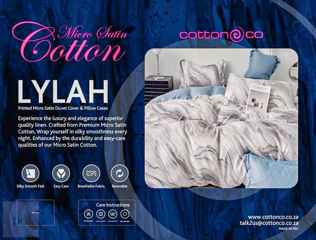 Cotton Co Printed Satin Duvet Cover Lylah