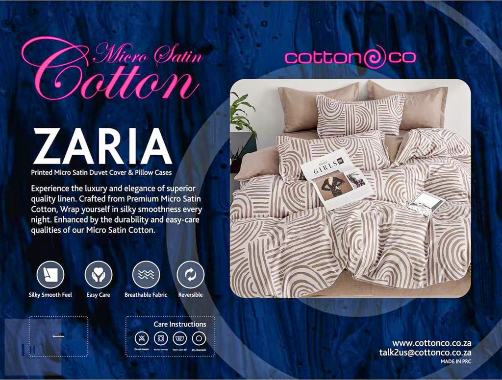 Cotton Co Printed Satin Duvet Cover Zaria