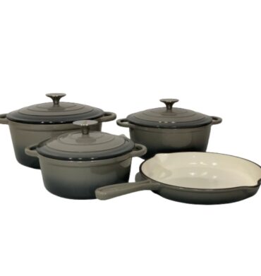 Crockery Cast Iron 7PC Pot Set- Grey