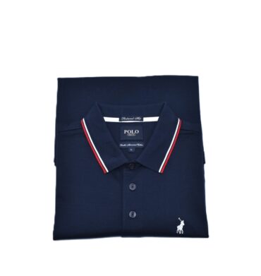 Polo Mercerised  Short Sleeve Golfer- Navy