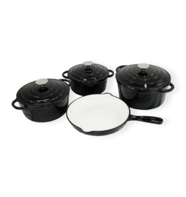 Crockery Cast Iron 7PC Pot Set- Black