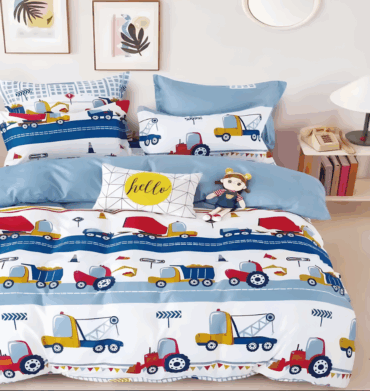 Cotton Co Kids Club Duvet Cover Trucks