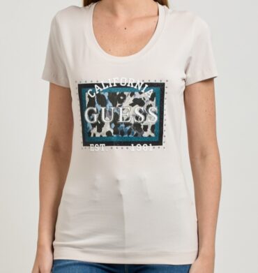 Guess Anamalier Print T-Shirt - Stone