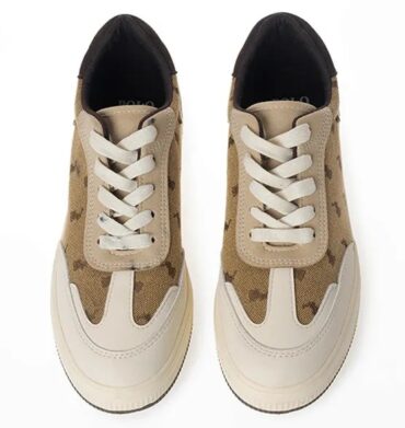 Polo Panelled Jacquard Sneaker - Stone