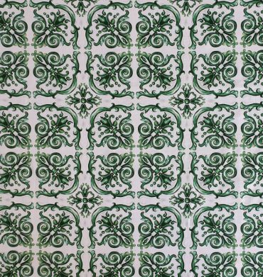 Porteguese Tile Emerald Upholstery Fabric
