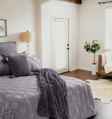 Tufted Stripe Charcoal Duvet Cover