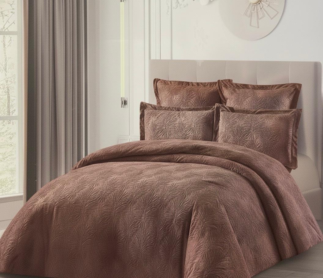 Cotton Co Helsinki Jacquard Luxury Quilt 5 Piece - Camel