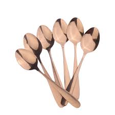 CT696 Dessert Spoon 6Pc Rose Gold Teardrop