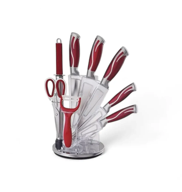 Red 9PC Knife Set