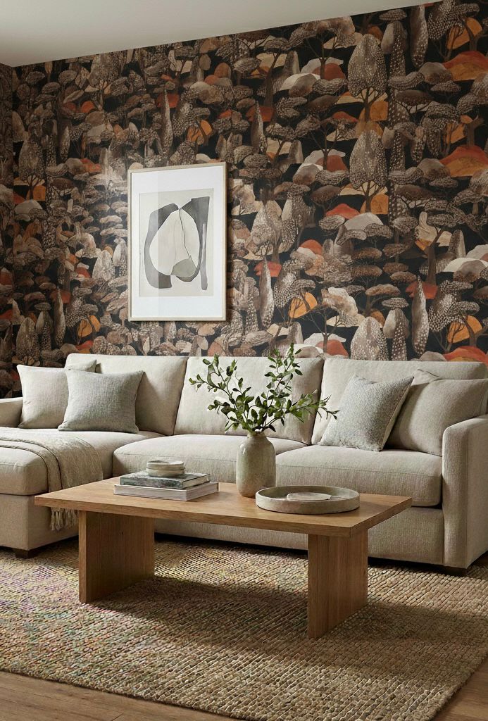 Silk House Wallpaper WRA084B Jamboree Tobacco