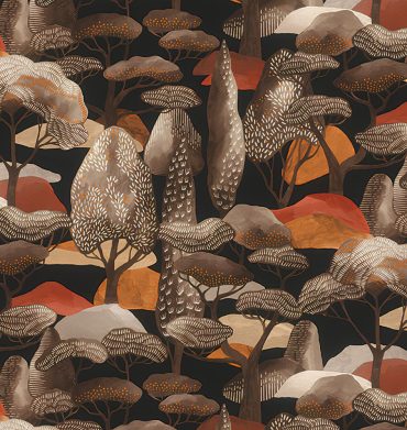 Silk House Wallpaper WRA084B Jamboree Tobacco