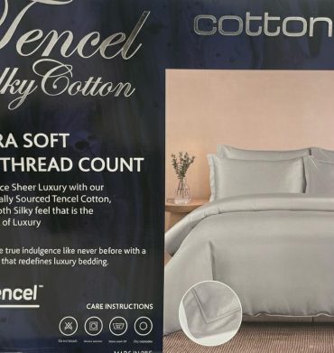 Cotton Co Ultra Soft 300 Thread Count Silver Grey Duvet Cover Set