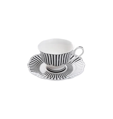 Jenna Clifford-7383 Ivory Noir 4piece Teacup & Saucer