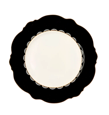 Jenna Clifford-7232 Black Rose Dinner Plate 4PC