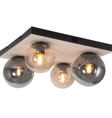 Bright Star CF516 Black and Amber Metal and Glass Light