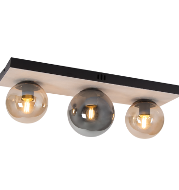 Bright Star CF517 Black and Amber Metal and Glass Light