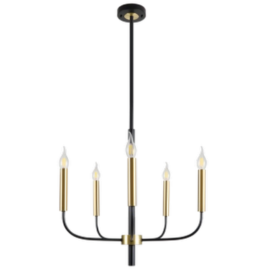 Bright Star CH714/5 Gold and Black Chandelier