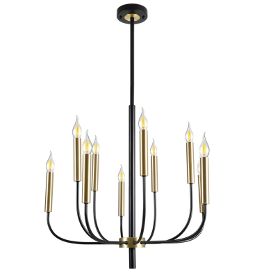 Bright Star CH715/10 Gold and Black Chandelier