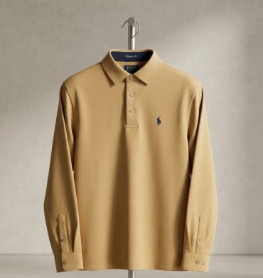 Polo Golfer Long Sleeve Double Face Stone