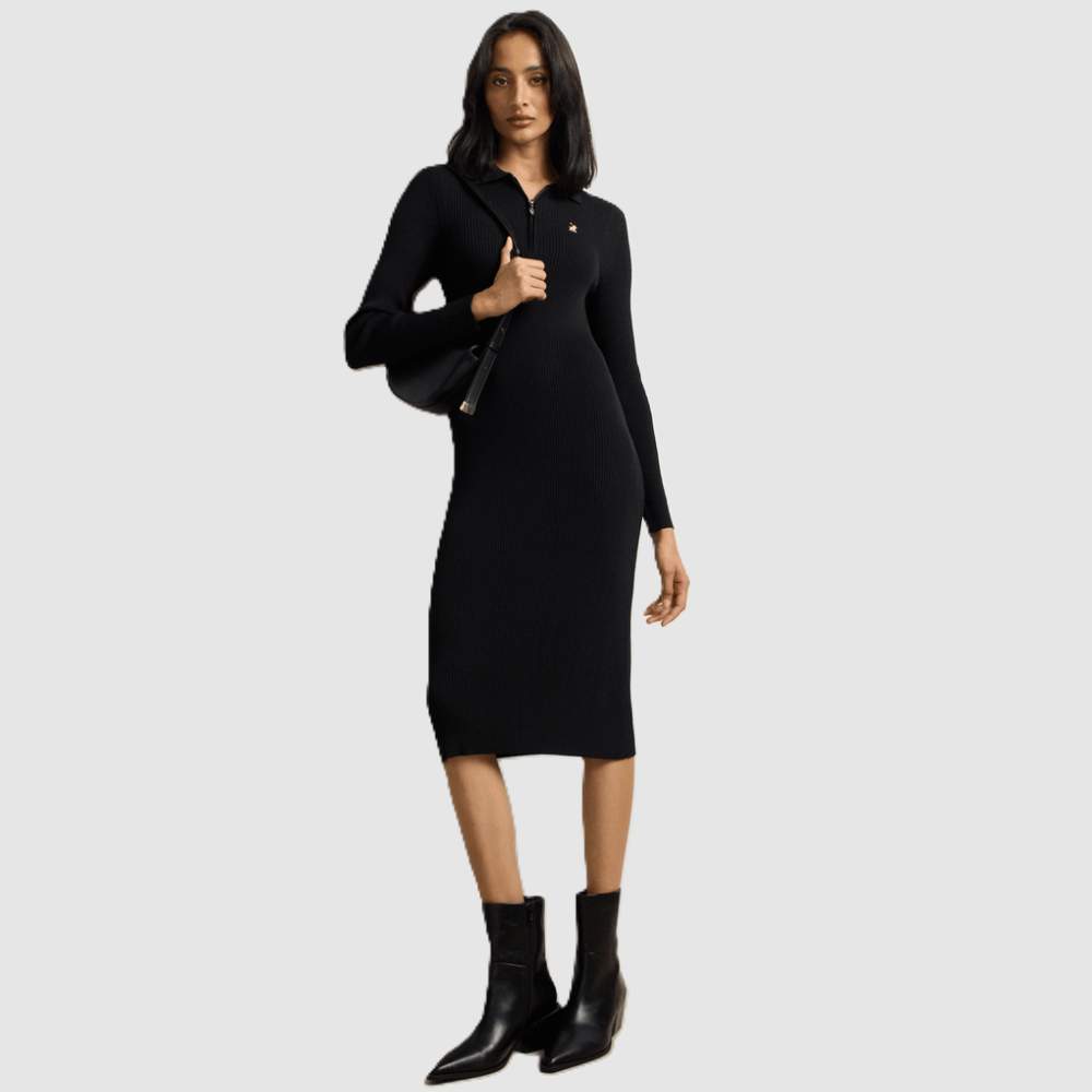 Polo Layla Long Sleeve Knit Dress Black