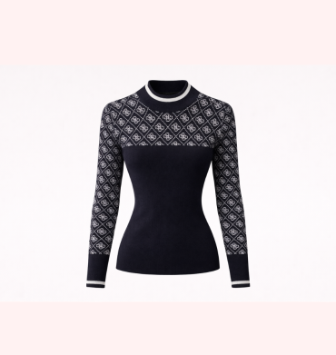 Guess Aubrey Long Sleeve Slim Fit Knit Jersey Navy