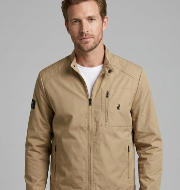 Polo PJC Long Sleeve Biker Jacket Taupe