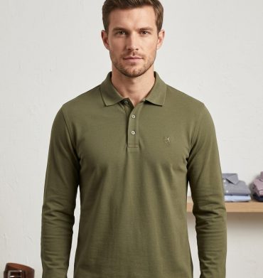 Pringle Donald Long Sleeve Golfer Olive