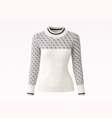 Guess Aubrey Long Sleeve Slim Fit Knit Jersey White