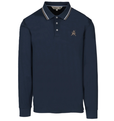 Pringle PR1122013 Edward Long Sleeve Golfer Mid Blue