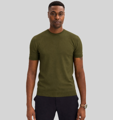 Calvano Premium  Knit Short Sleeve T-Shirt Green