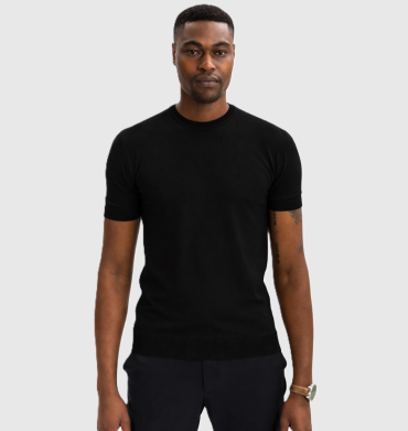 Calvano Premium Knit Short Sleeve T-Shirt Black