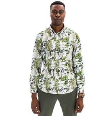 Calvano Shirt Print Green/White
