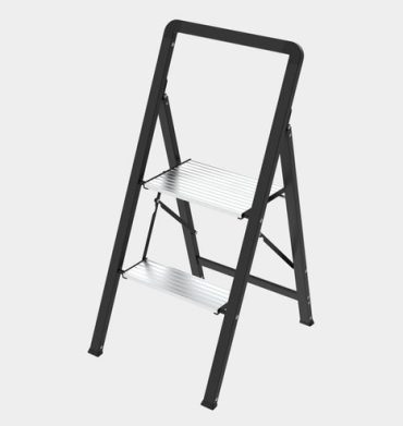 Stringray 1102 Casa Folding 2 Step Ladder Black and Silver