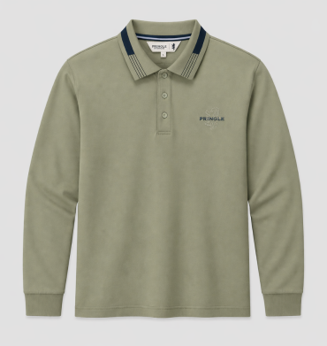 Pringle PR112214 Johnny Long Sleeve Golfer Green