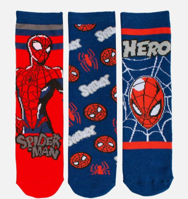 Character Group 3 Pack Socks Spiderman