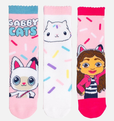 Character Group 3 Pack Socks Gabby's Dollhouse