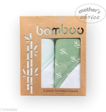 Mother's Choice Bamboo 2Pack Hooded Towel Sage