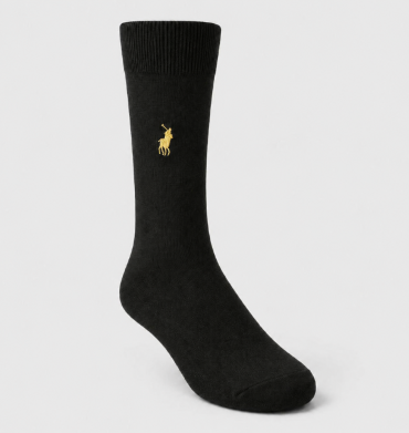 Polo Kem Mulberry Silk  Socks Black