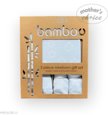 Mother's Choice Bamboo Newborn 3Pack Beanie Blue