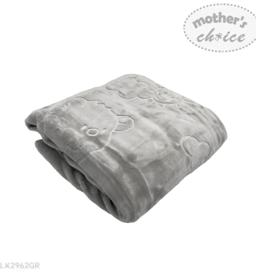 Mother's Choice Baby Mink Blanket -Grey Bear