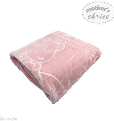 Mother's Choice Baby Mink Blanket -Pink Bear