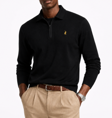 Polo Golfer Long Sleeve 1/4 Zip Black