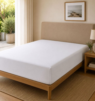 Serene Percale Fitted Sheet White T186