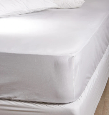 Cotton Co Twill Hotel Collection 100% Cotton White Fitted Sheet