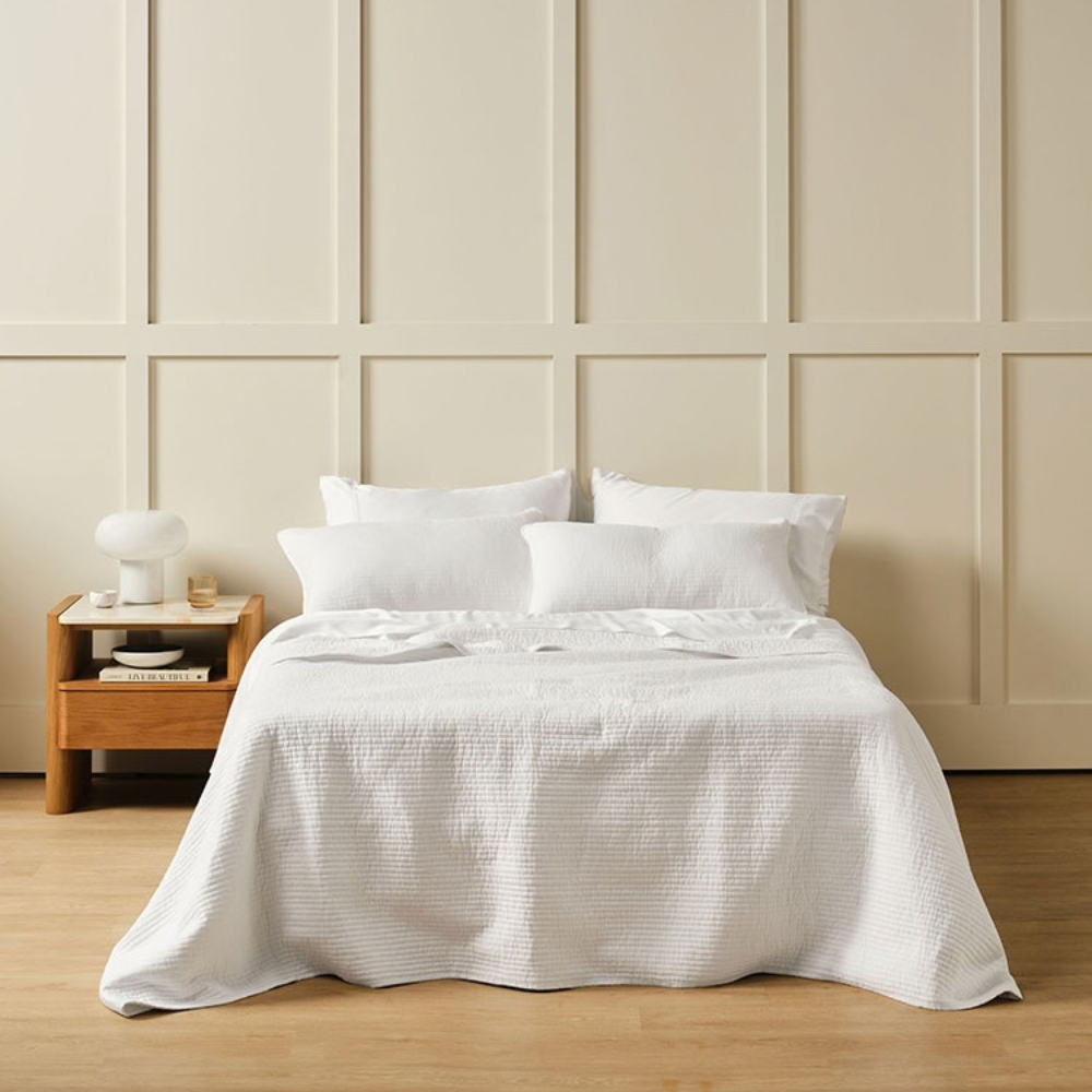 Linen House Marceau Coverlet Set White